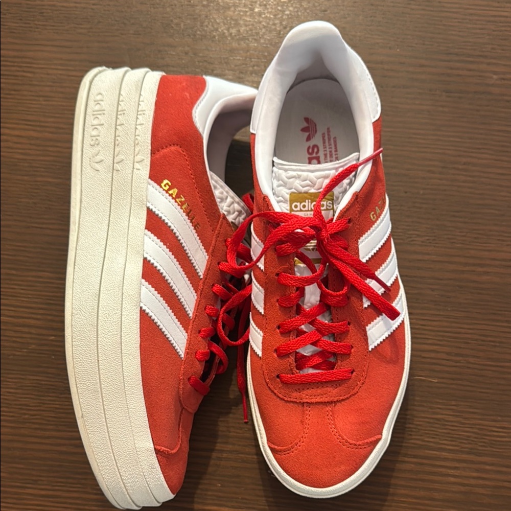 Adidas Gazelle Bold Red and White Sneakers